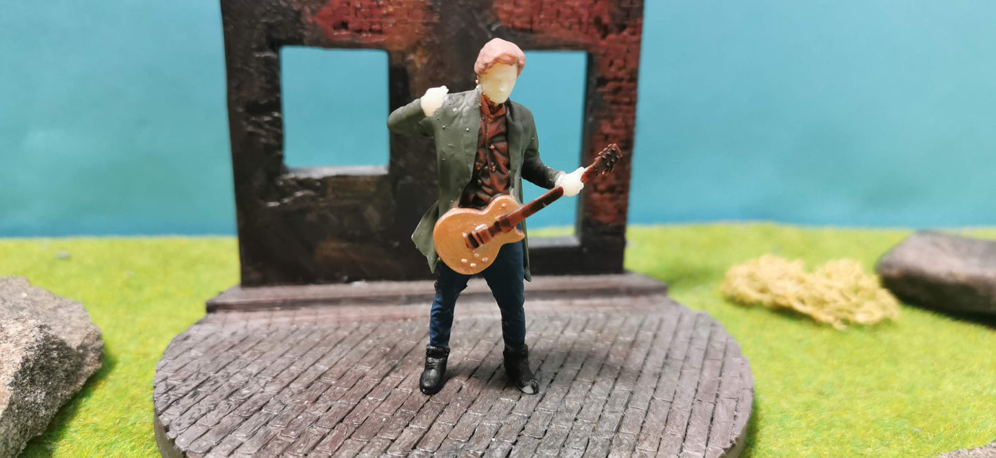 Konzert-Musiker mit Gitarre Resin-Figur - optional bemalt