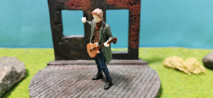 Konzert-Musiker mit Gitarre Resin-Figur - optional bemalt