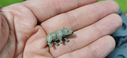 3x Nashorn Rhino Figuren Set Tiere 1:87 (H0) - bemalt