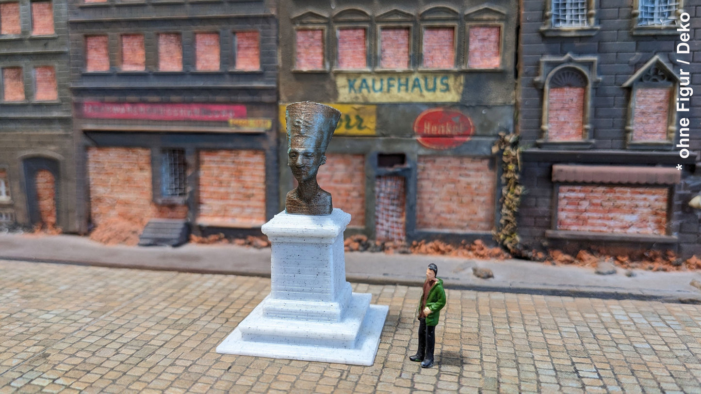 "Nofretete" Büste Denkmal Bronze Kupfer - Spur H0 (1:87)