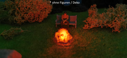 Großes Osterfeuer inkl. 2x Feuer-LED (9-14V) für H0, N & TT