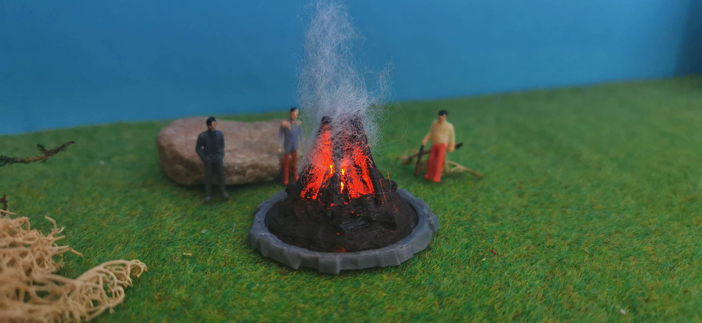 Großes Osterfeuer inkl. 2x Feuer-LED (9-14V) für H0, N & TT
