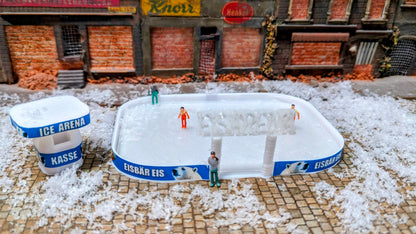 Eislaufbahn als Bausatz für Winter, Weihnachten inkl. Kasse