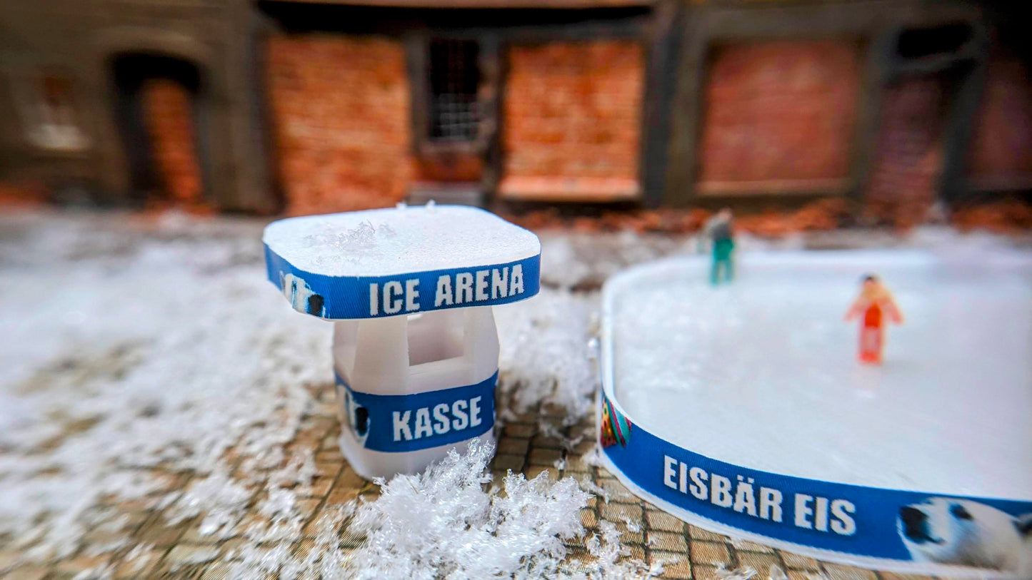 Eislaufbahn als Bausatz für Winter, Weihnachten inkl. Kasse