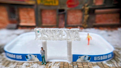Eislaufbahn als Bausatz für Winter, Weihnachten inkl. Kasse