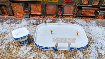 Eislaufbahn als Bausatz für Winter, Weihnachten inkl. Kasse