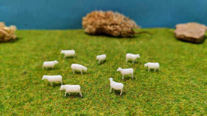10x Schafe Schafsherde aus Resin 1:160 (Spur N) - bemalt oder unbemalt