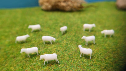 10x Schafe Schafsherde aus Resin 1:160 (Spur N) - bemalt oder unbemalt