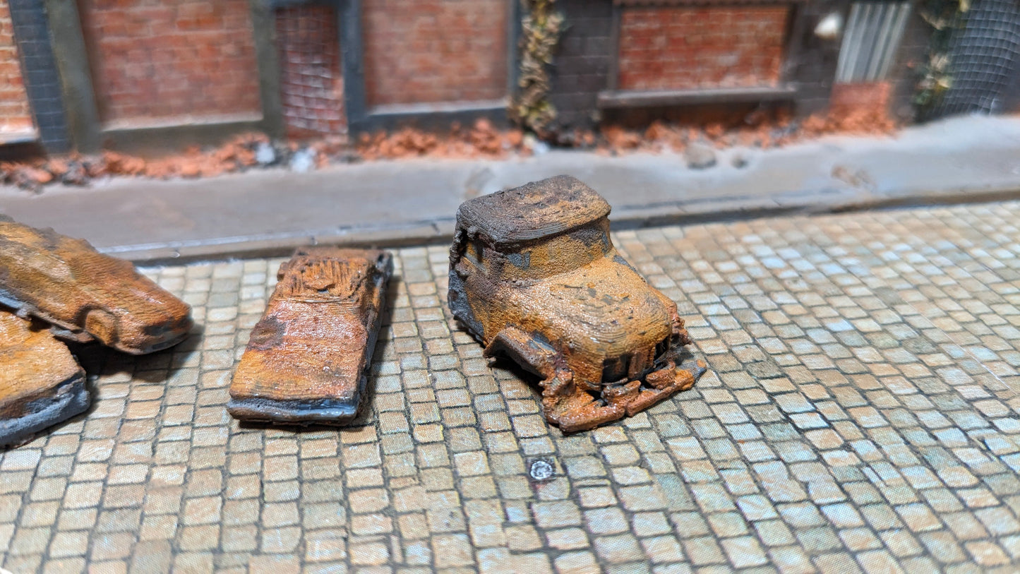 11 Rostige Autos für Schrottplatz usw. für Spur H0 (1:87), Spur N (1:160)