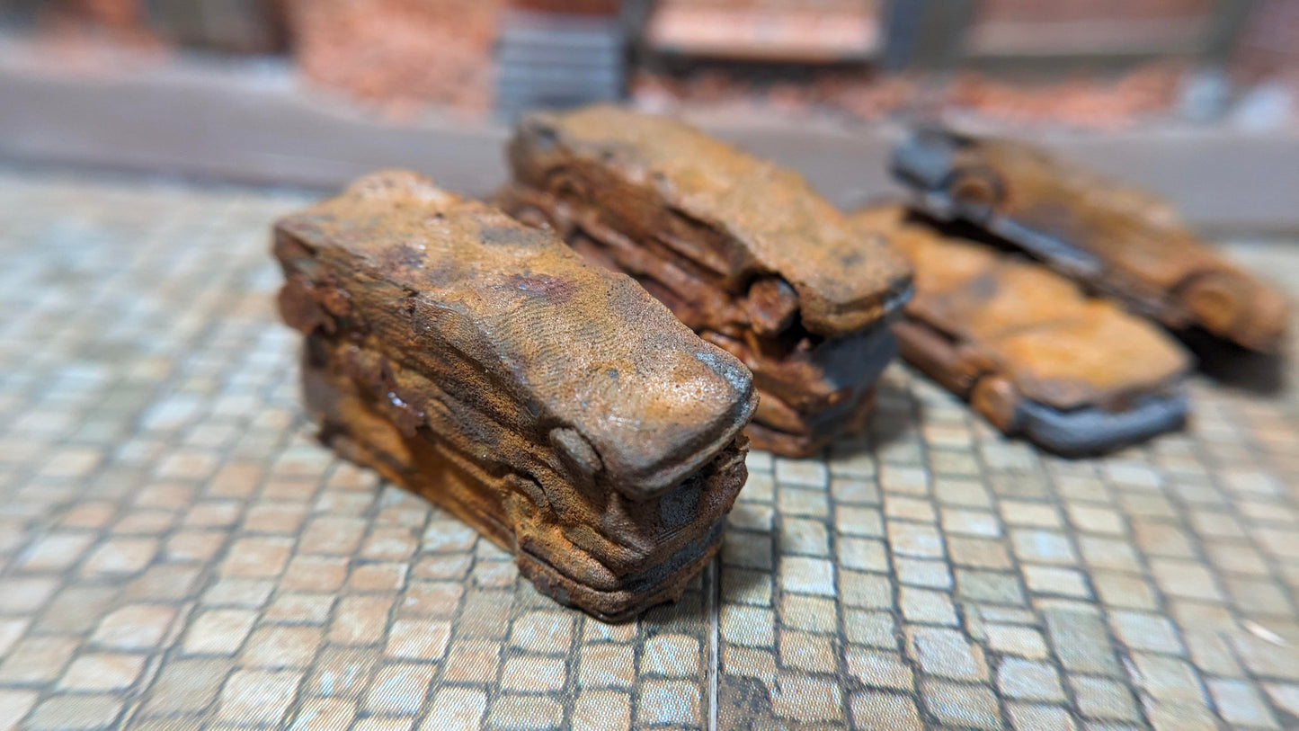 11 Rostige Autos für Schrottplatz usw. für Spur H0 (1:87), Spur N (1:160)