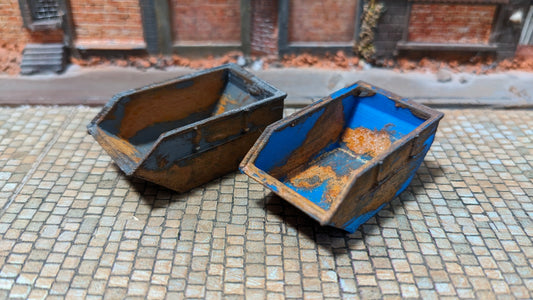 2 Schuttcontainer Container Set optional in Rostoptik oder unbemalt