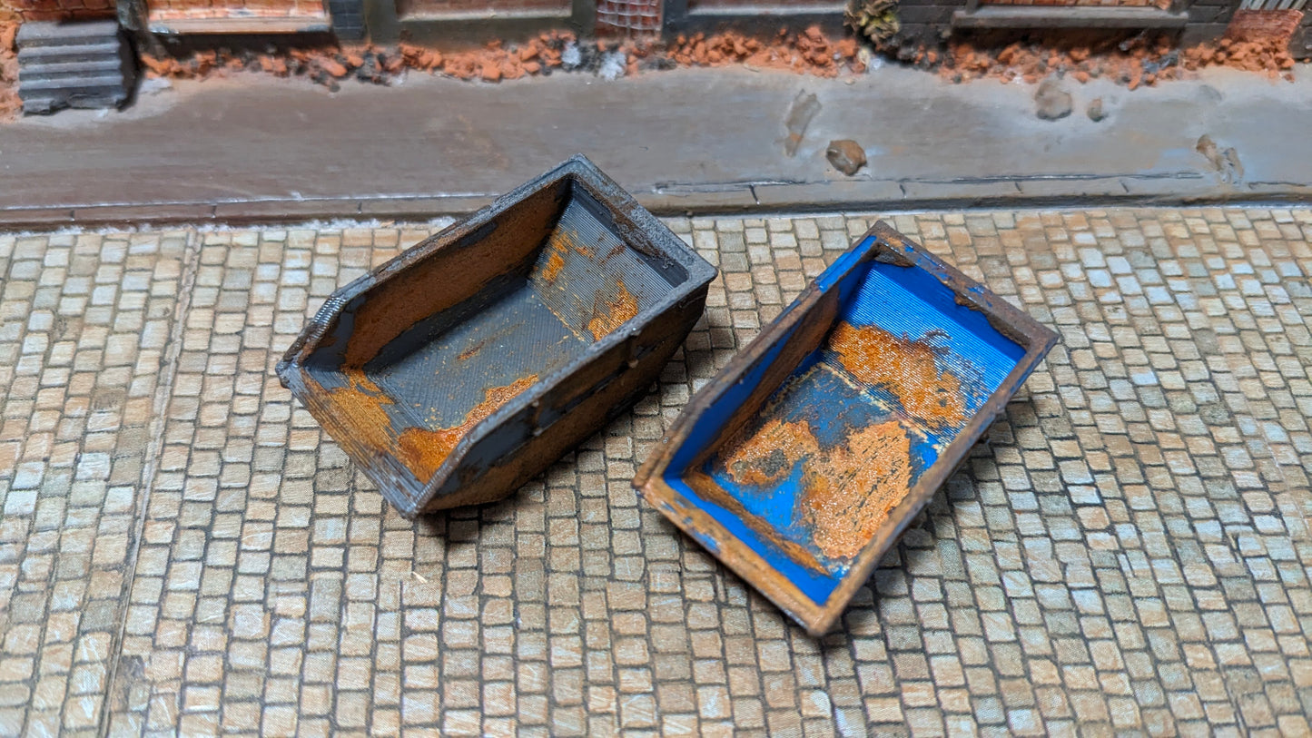 2 Schuttcontainer Container Set optional in Rostoptik oder unbemalt