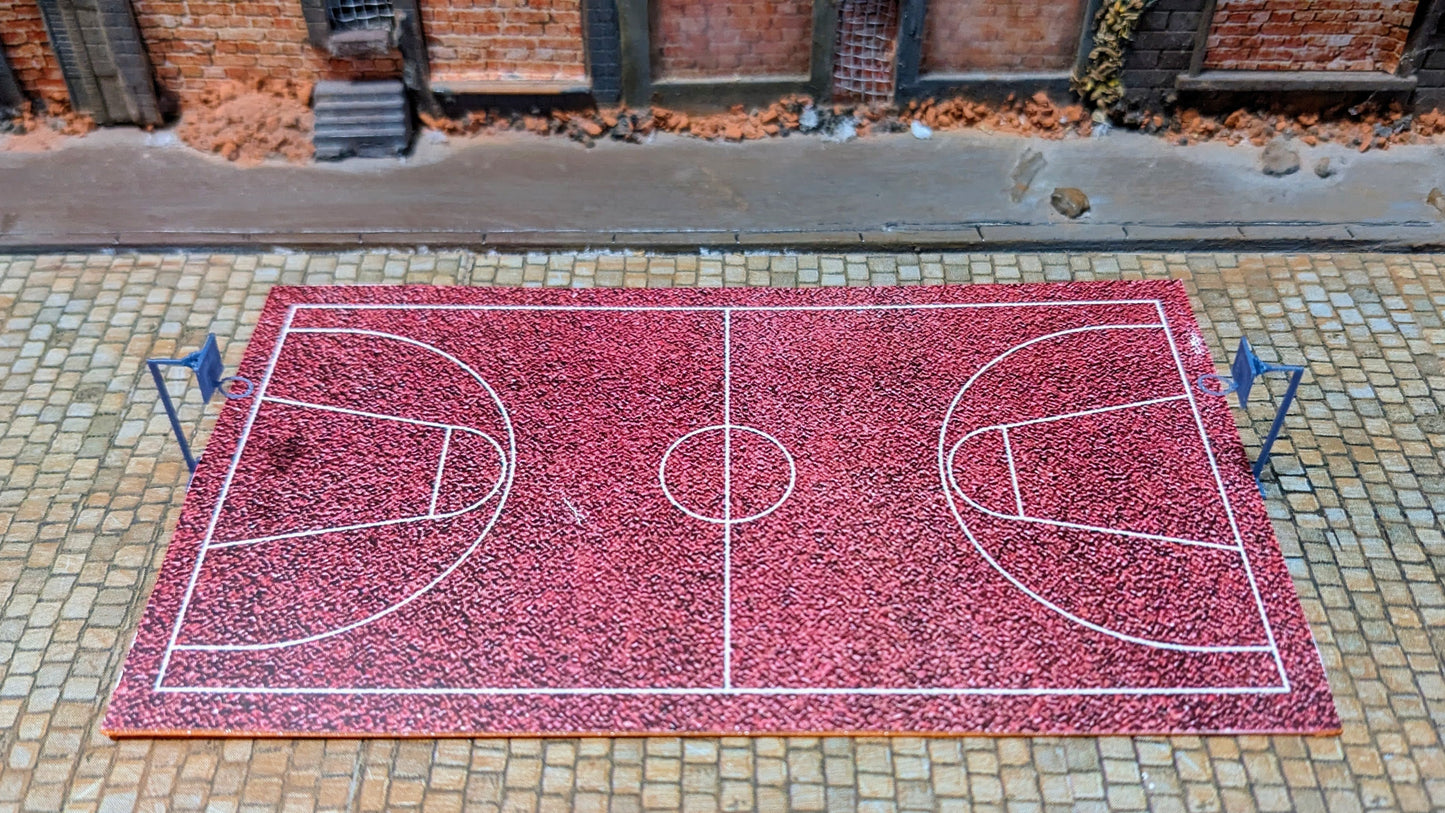 Basketballplatz + Körbe für Spur N (1:160) als Bausatz
