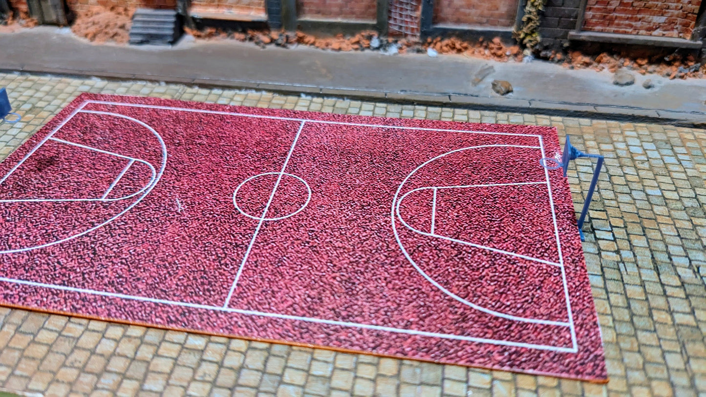 Basketballplatz + Körbe für Spur N (1:160) als Bausatz