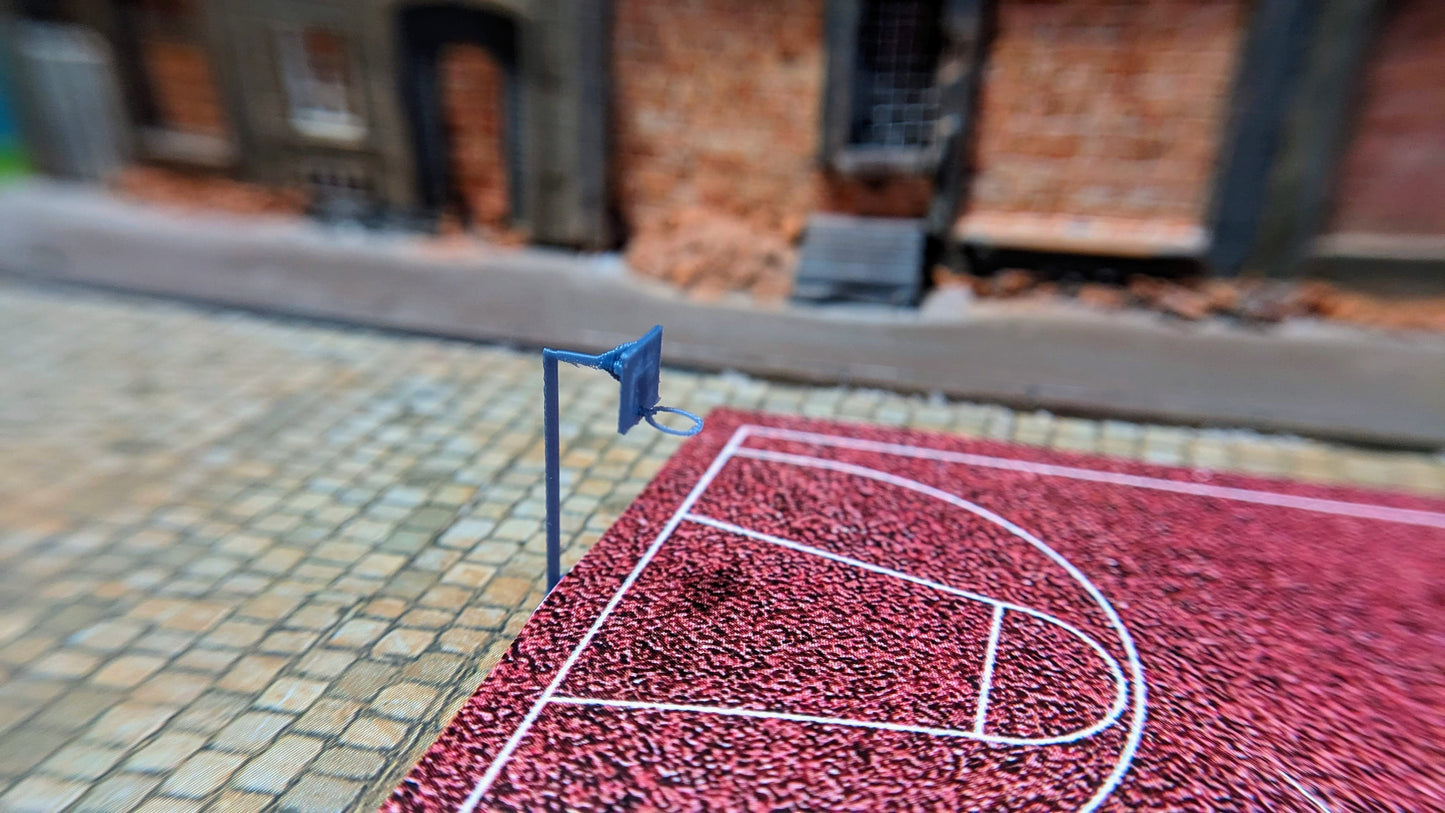 Basketballplatz + Körbe für Spur N (1:160) als Bausatz