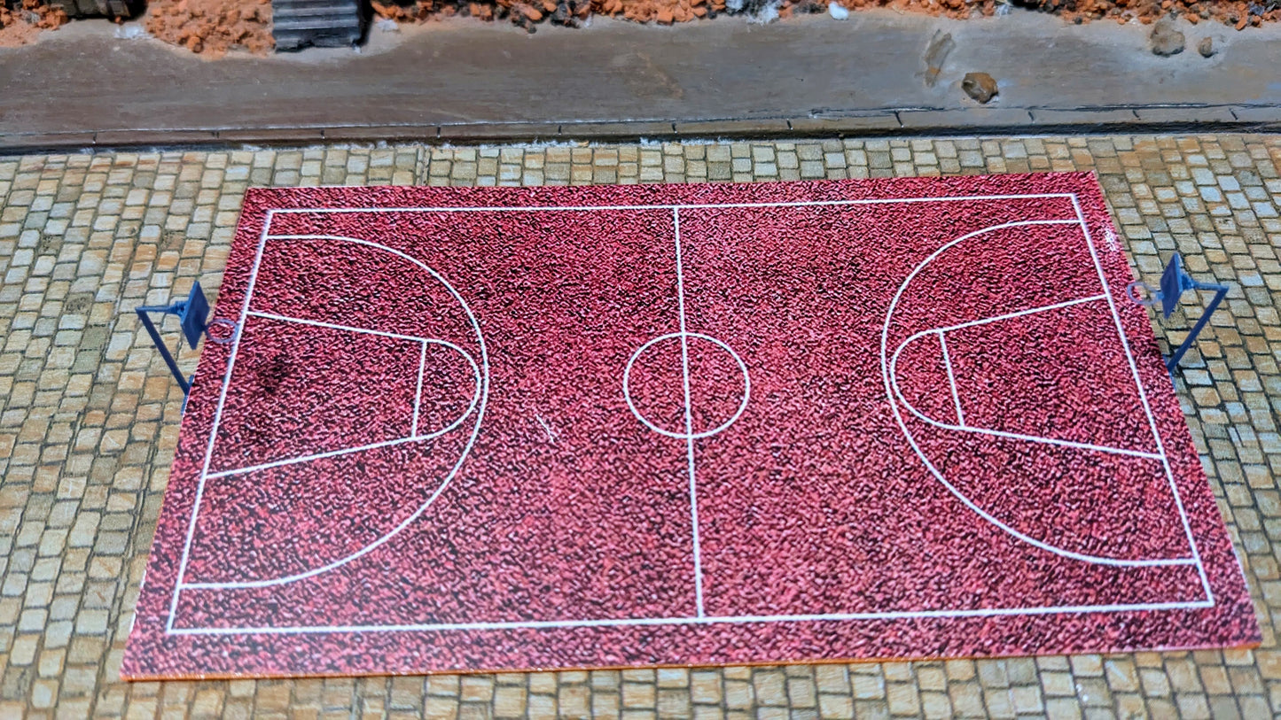 Basketballplatz + Körbe für Spur N (1:160) als Bausatz