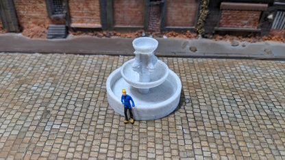 Kleiner "Marmor Brunnen" Deko für Stadt Diorama - Spur H0 (1:87)