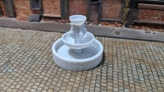 Kleiner "Marmor Brunnen" Deko für Stadt Diorama - Spur H0 (1:87)