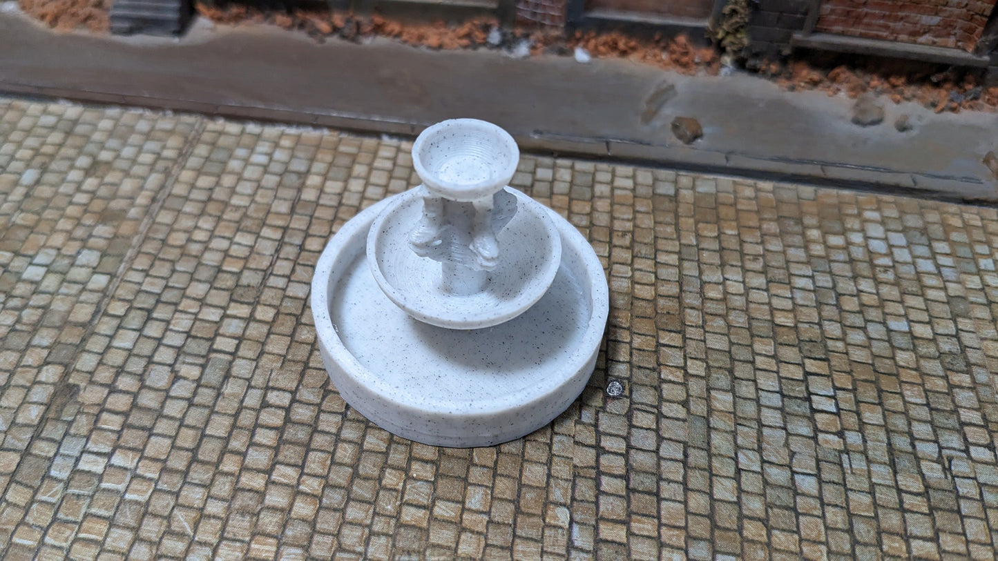 Kleiner "Marmor Brunnen" Deko für Stadt Diorama - Spur H0 (1:87)
