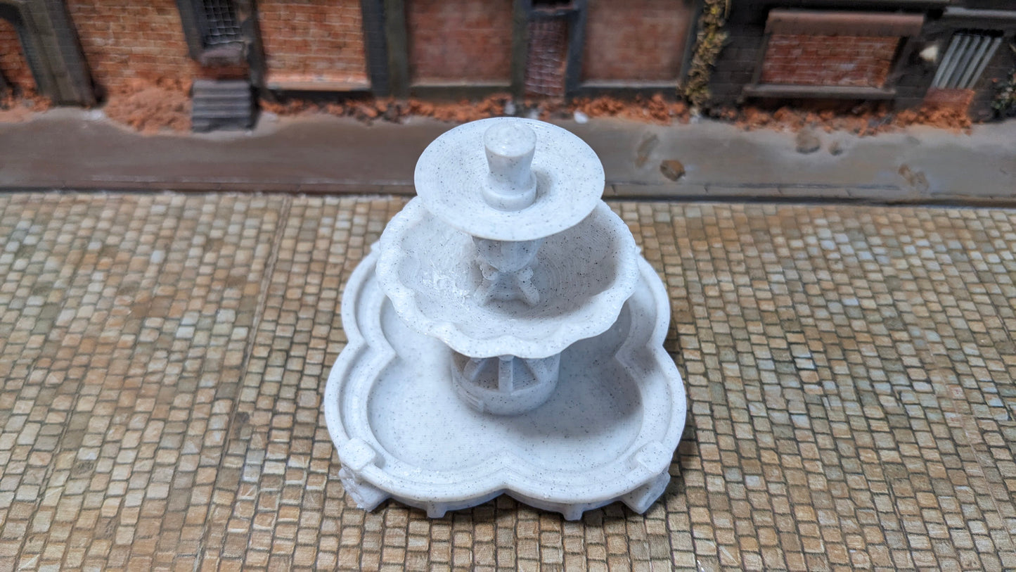 Großer "Marmor Brunnen" Deko für Stadt Diorama - Spur H0 (1:87)