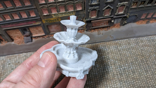 Großer "Marmor Brunnen" Deko für Stadt Diorama - Spur H0 (1:87)