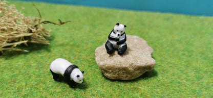 2x Großer Panda Bären Figuren Set Tiere 1:87 (H0) - bemalt