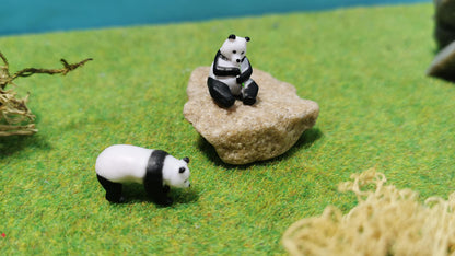 2x Großer Panda Bären Figuren Set Tiere 1:87 (H0) - bemalt