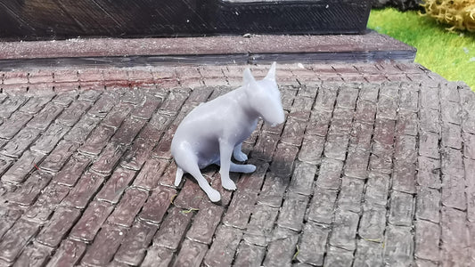 Pitbull Bullterrier Hund Tier für Diorama Tier aus Resin - unbemalt