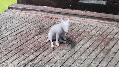 Pitbull Bullterrier Hund Tier für Diorama Tier aus Resin - unbemalt