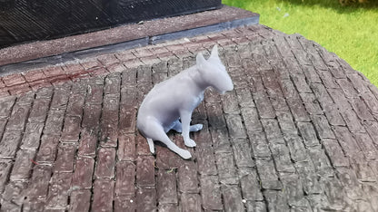 Pitbull Bullterrier Hund Tier für Diorama Tier aus Resin - unbemalt