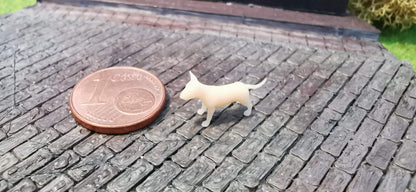 2x Bullterrier Pittbull aus Resin 1:87 (H0) - bemalt oder unbemalt