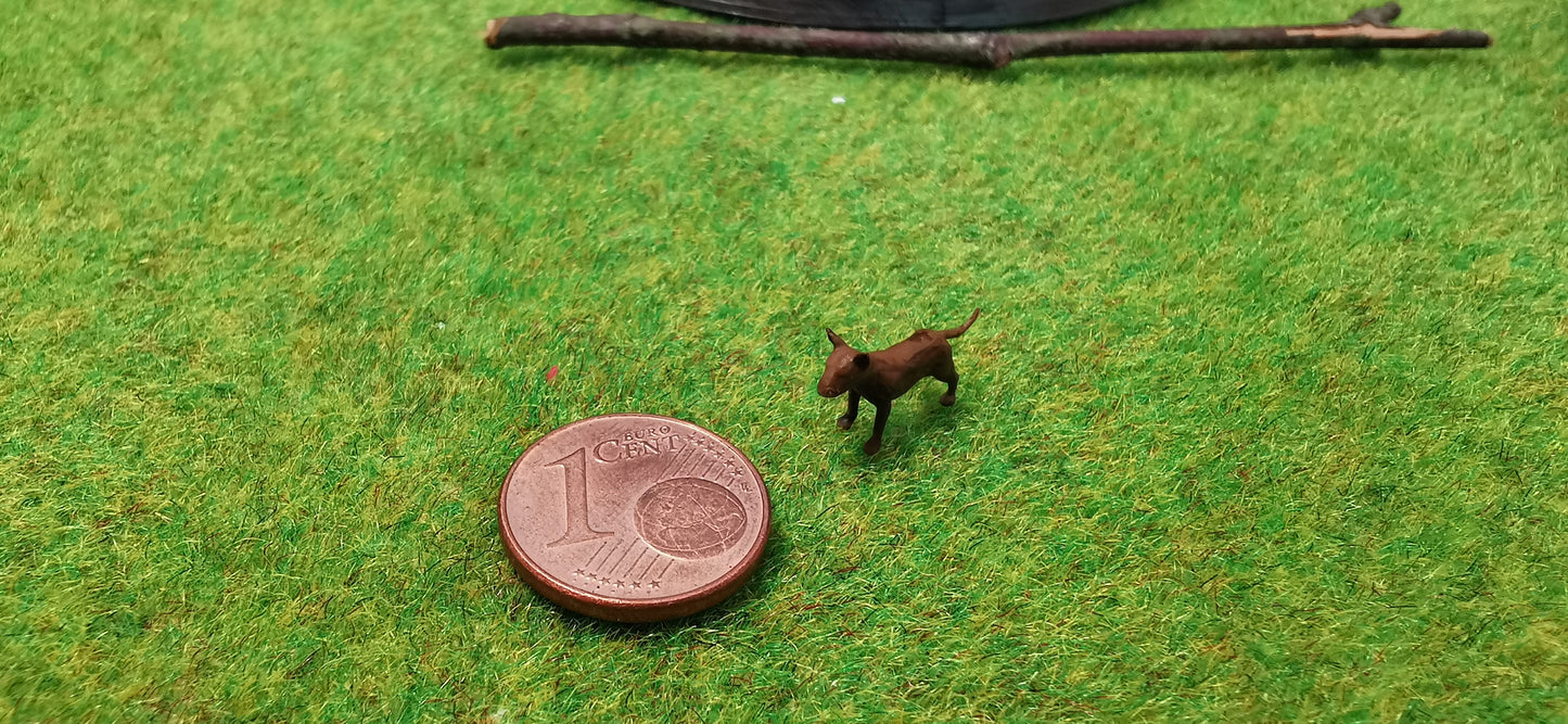 2x Bullterrier Pittbull aus Resin 1:87 (H0) - bemalt oder unbemalt