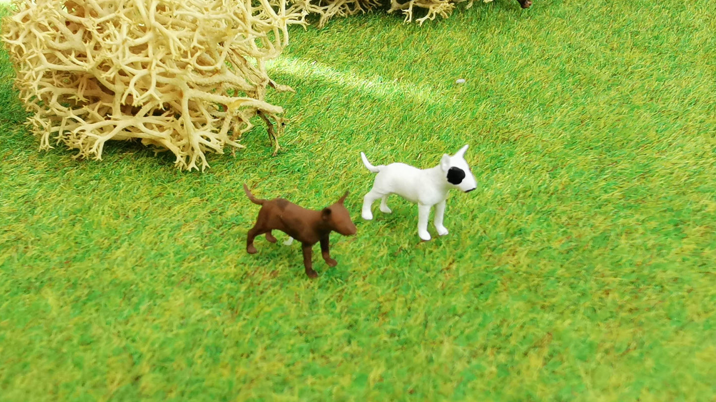 2x Bullterrier Pittbull aus Resin 1:87 (H0) - bemalt oder unbemalt