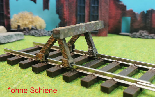 Prellbock (1:45) für Spur 0 Schienen ggf. rostig