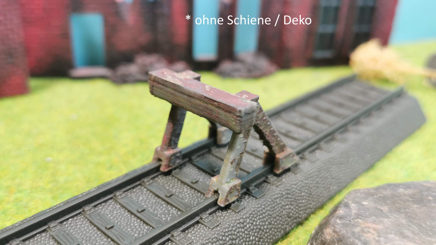 Prellbock (1:87) für Spur H0 Schienen ggf. rostig