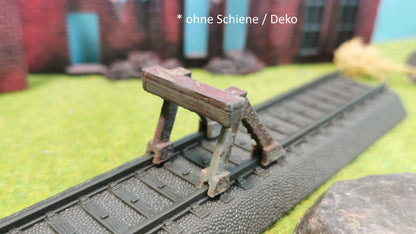 Prellbock (1:87) für Spur H0 Schienen ggf. rostig