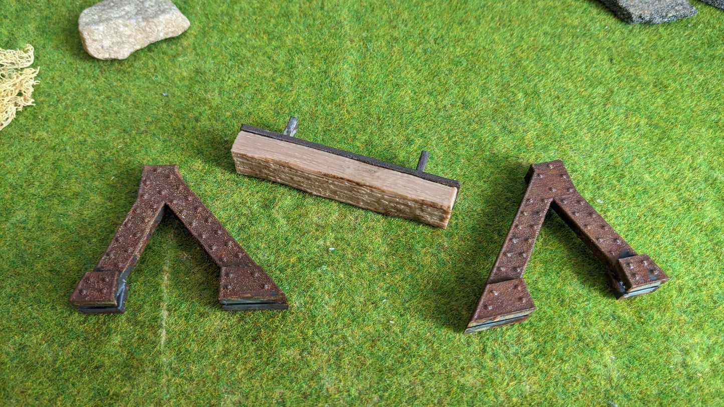 Prellbock mit Holzbohle (1:32) passend für Spur 1 ggf. rostig