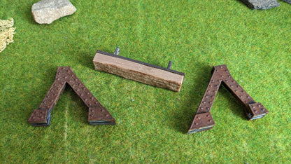 Prellbock mit Holzbohle (1:32) passend für Spur 1 ggf. rostig