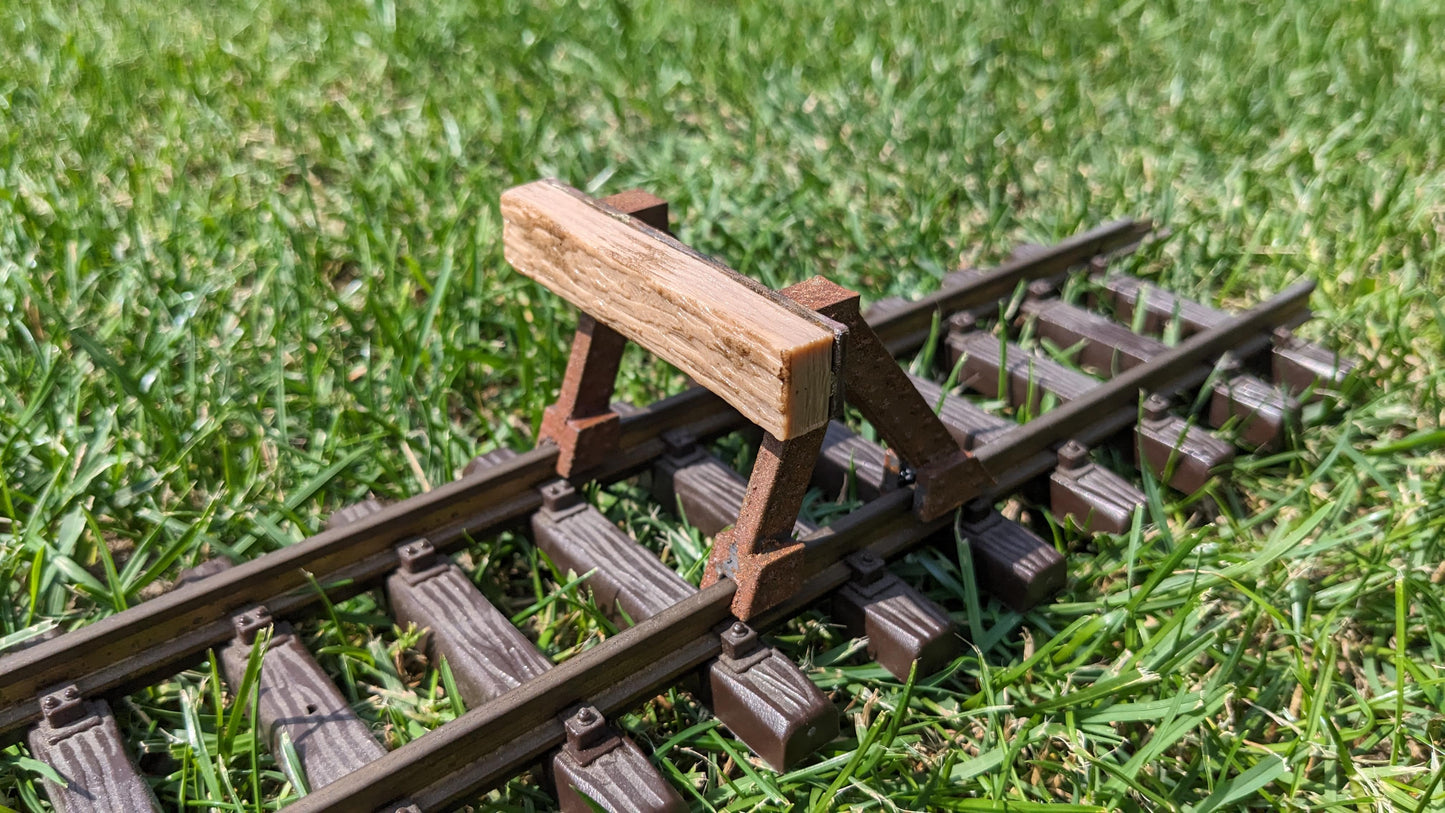 Prellbock mit Holzbohle (1:32) passend für Spur 1 ggf. rostig