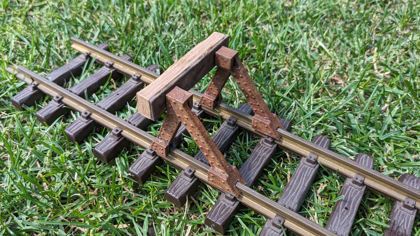 Prellbock mit Holzbohle (1:32) passend für Spur 1 ggf. rostig