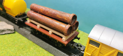 Ladegut Industrierohre + Holzpalette für Waggons, LKW usw.