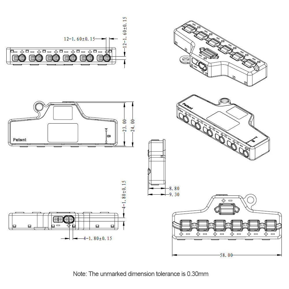 6-fach Kabelverteiler Splitter für Modellbahn Beleuchtung uvm. 1-42V