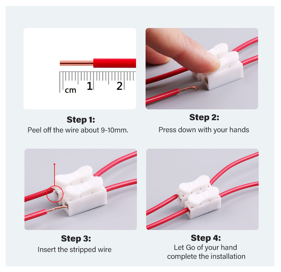 Kabel Schnellverbinder für Modellbahn Beleuchtung uvm. max 250V