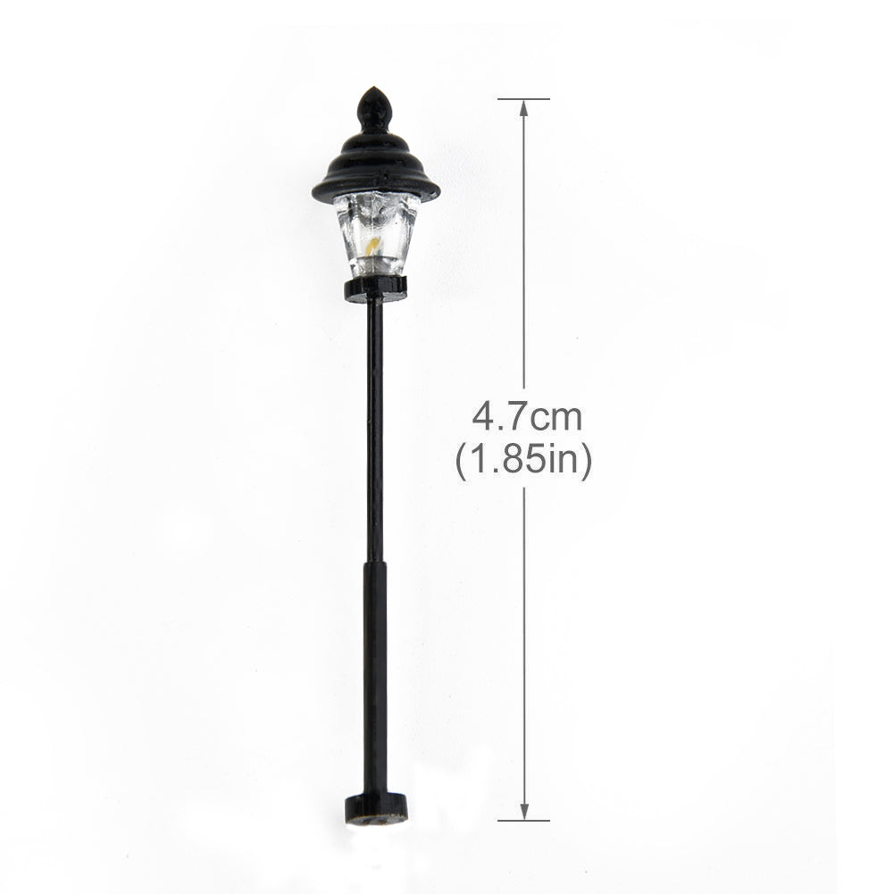 10x LED Parklampen Parkleuchten 3V-12V Höhe circa 4,7cm für H0 TT schwarz