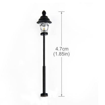 10x LED Parklampen Parkleuchten 3V-12V Höhe circa 4,7cm für H0 TT schwarz