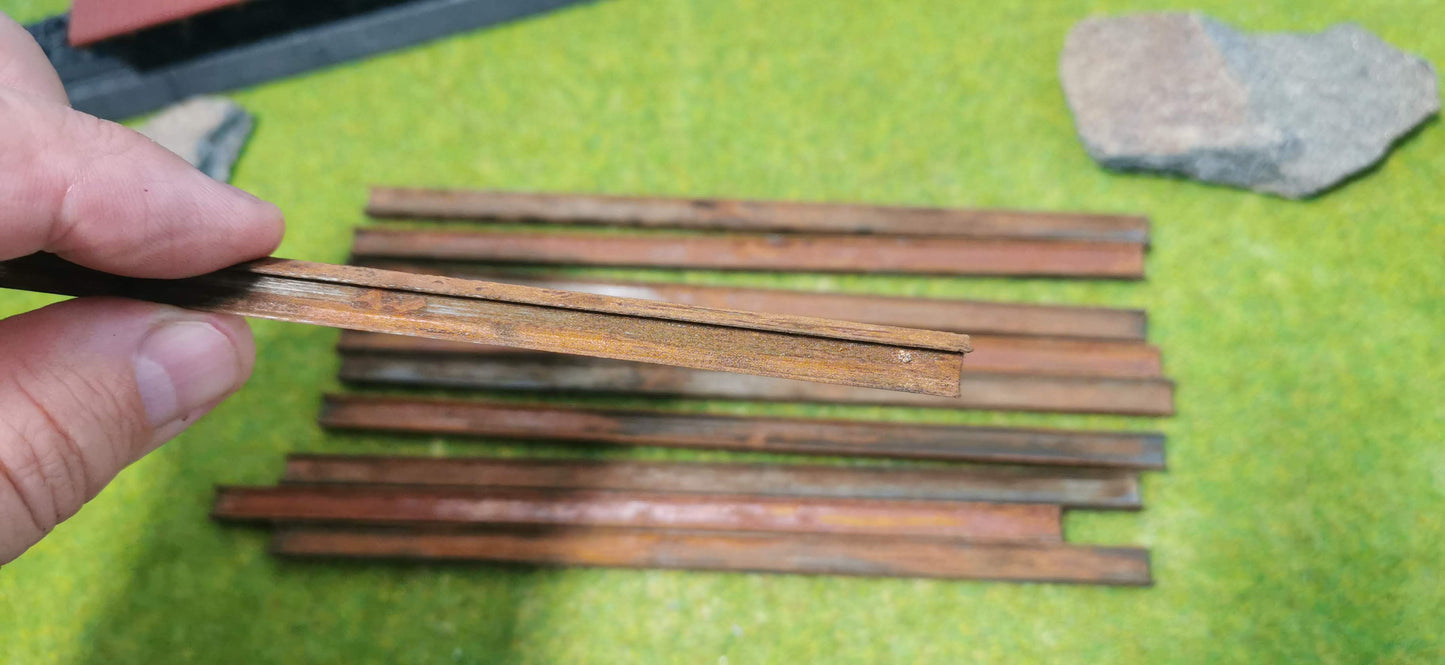 10x Ladegut Industrie Stahlträger / Schienen - optional rostig bemalt