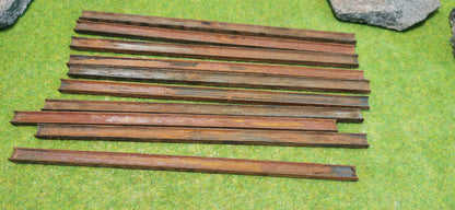10x Ladegut Industrie Stahlträger / Schienen - optional rostig bemalt