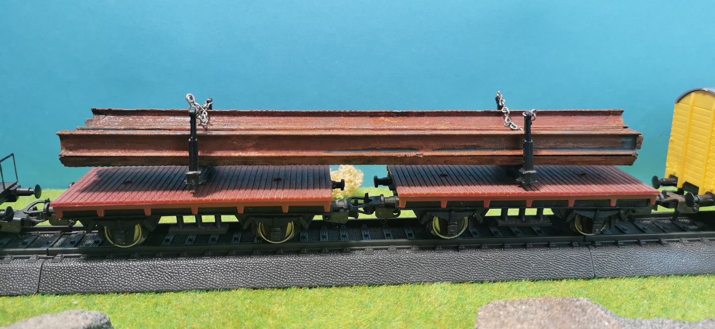 10x Ladegut Industrie Stahlträger / Schienen - optional rostig bemalt