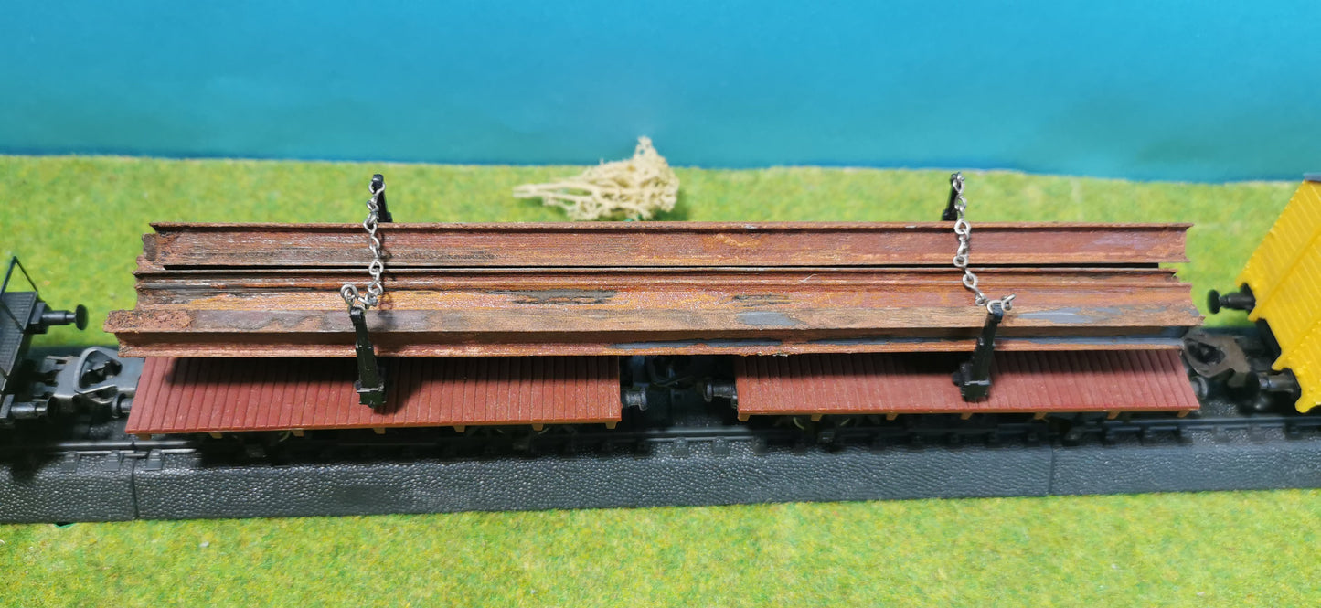 10x Ladegut Industrie Stahlträger / Schienen - optional rostig bemalt