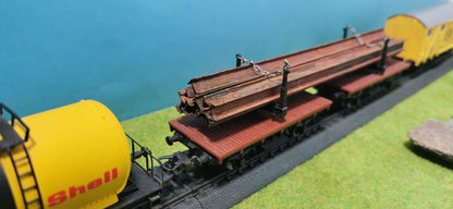 10x Ladegut Industrie Stahlträger / Schienen - optional rostig bemalt